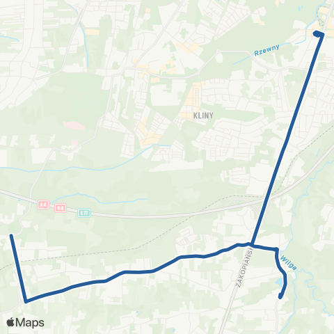 ZTP Kraków Borek Fałęcki ↔ Sidzina map