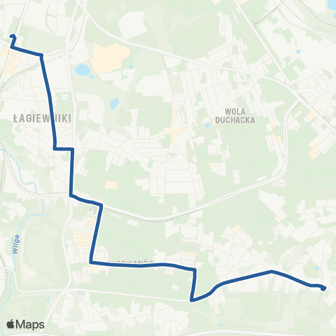 ZTP Kraków Łagiewniki ↔ Piaski Wielkie map