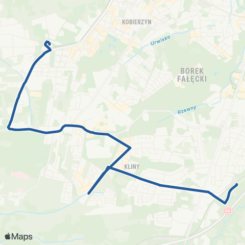 ZTP Kraków Czerwone Maki P+R ↔ Swoszowice SKA map