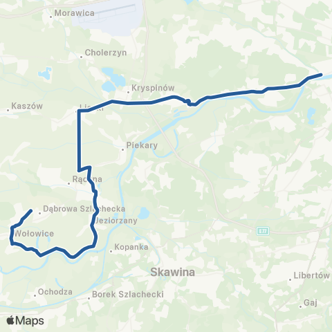 ZTP Kraków Salwator ↔ Dąbrowa Szlachecka Krzemiennik map
