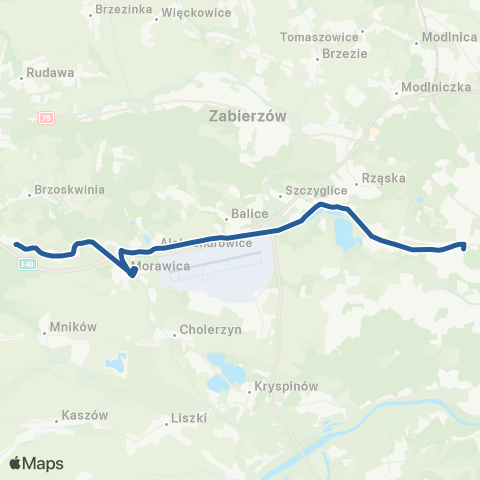 ZTP Kraków Bronowice Małe ↔ Chrosna Pętla map