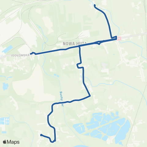 ZTP Kraków Pleszów ↔ Chałupki map