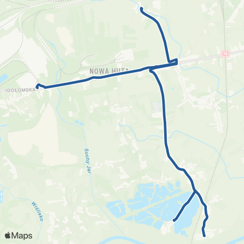 ZTP Kraków Pleszów ↔ Przylasek Rusiecki map
