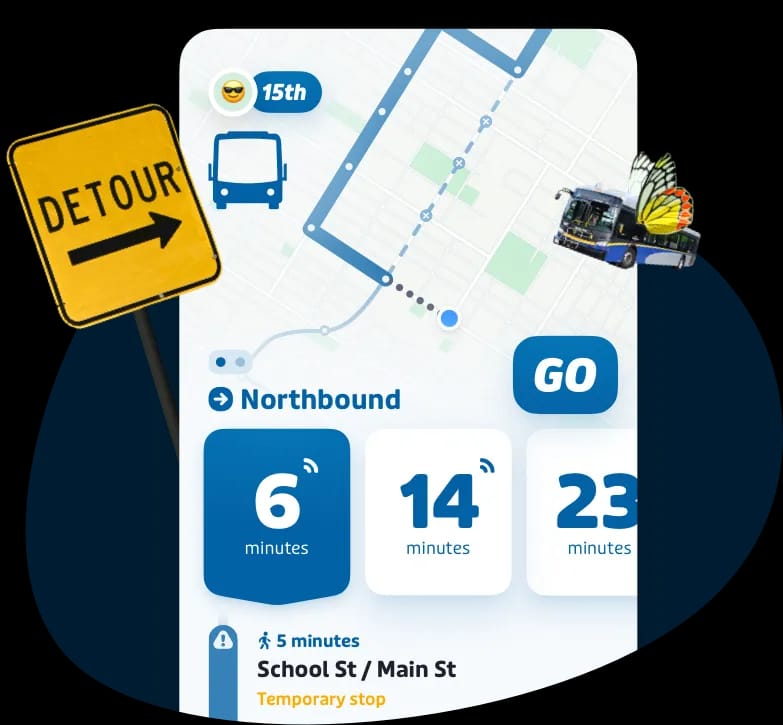Bus taking a hike? ==Automatic detour detection== is on its way.